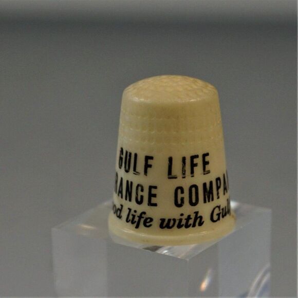 Vintage Advertising Thimble Gulf Life Insurance Company Jacksonville Florida - Picture 1 of 7